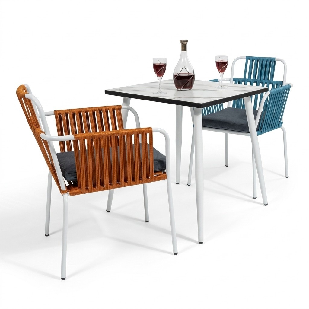 Original chairs light orange colour on white legs stainless steel one soft cushion