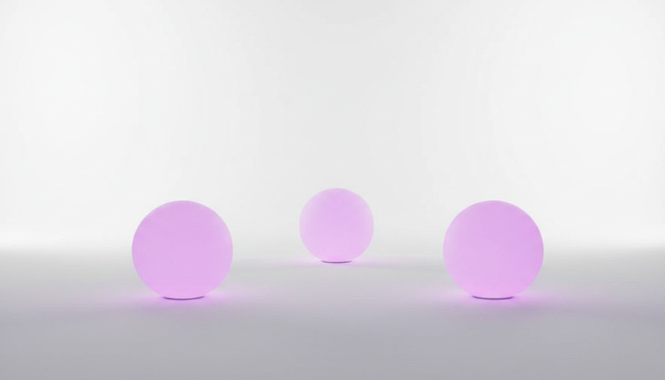 Modern style outdoor decor figure of a ball lamp with purple light 50cm