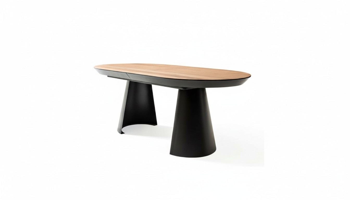 Oval Dining Room Table Kitchen Table Extendable Design Wood Brown Table