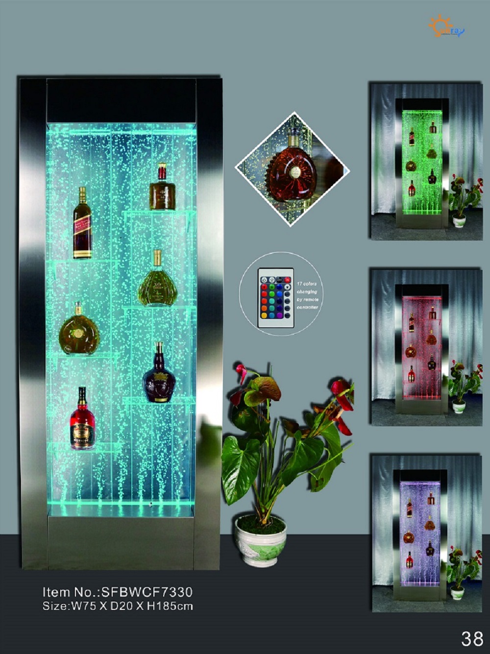 Led water wall bar shelf column water column counter shelves designer partition xxl