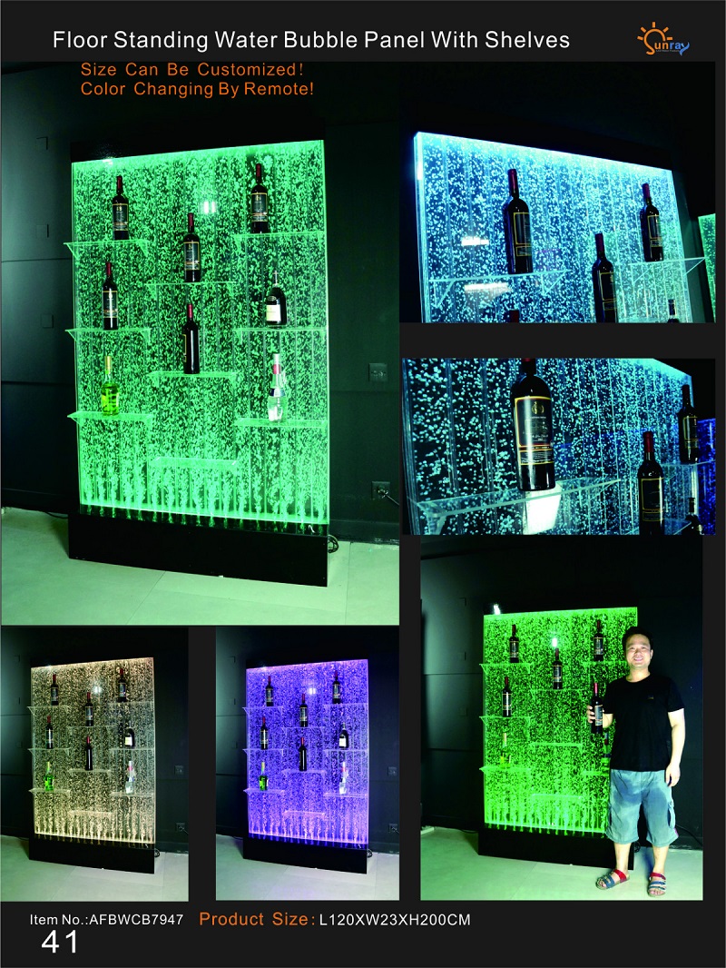 Illuminated Led Shelves Designer Water Wall Bar Shelf Column Water Column Counter