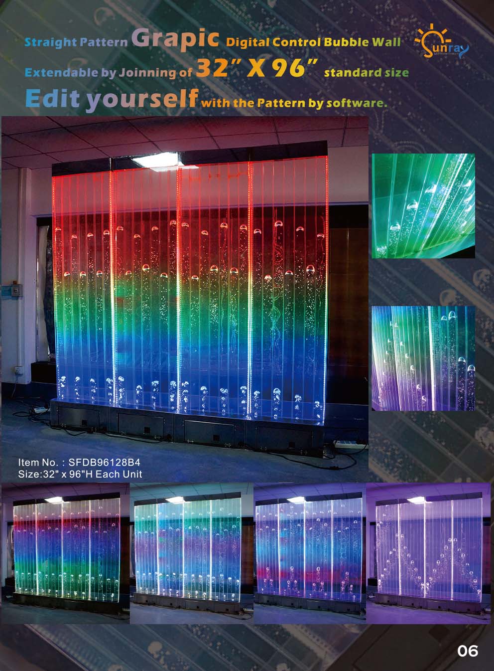 Wall panel with water bubbles LED water wall Designer water wall Led partition