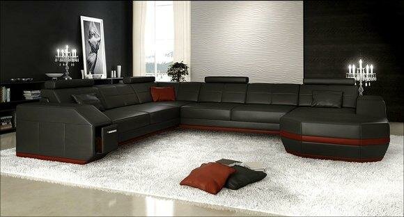 Big black sectional couch sales