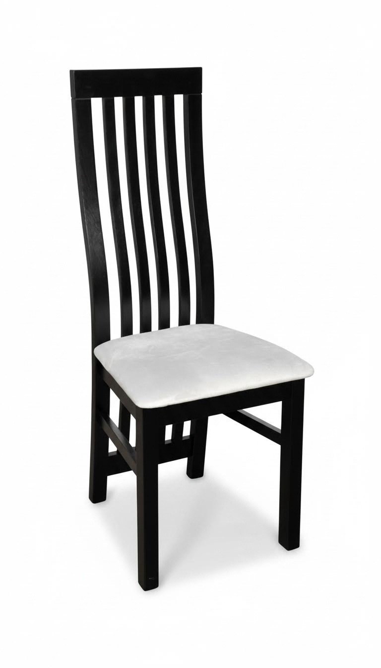 Designer 4x set modern style wooden chairs leather soft seats & high backrest