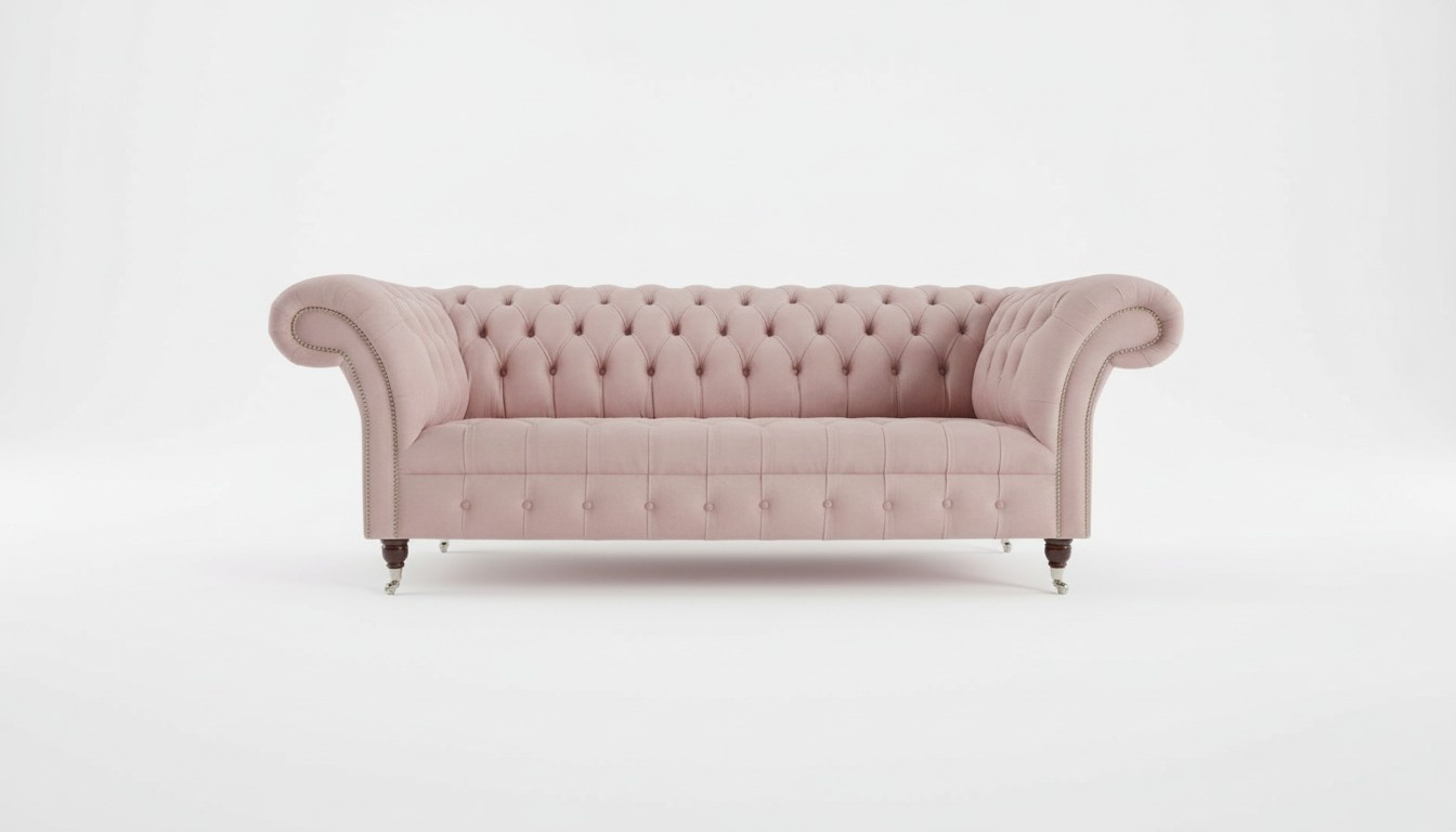 Pink Designer Sofa Couch Upholstery XXL 3 Seater Big Sofas Couches Textile Leather