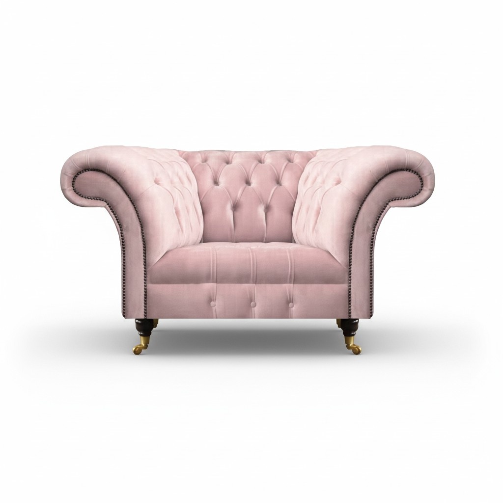 Pink luxury armchair modern armchair Chesterfield fabric textile living room