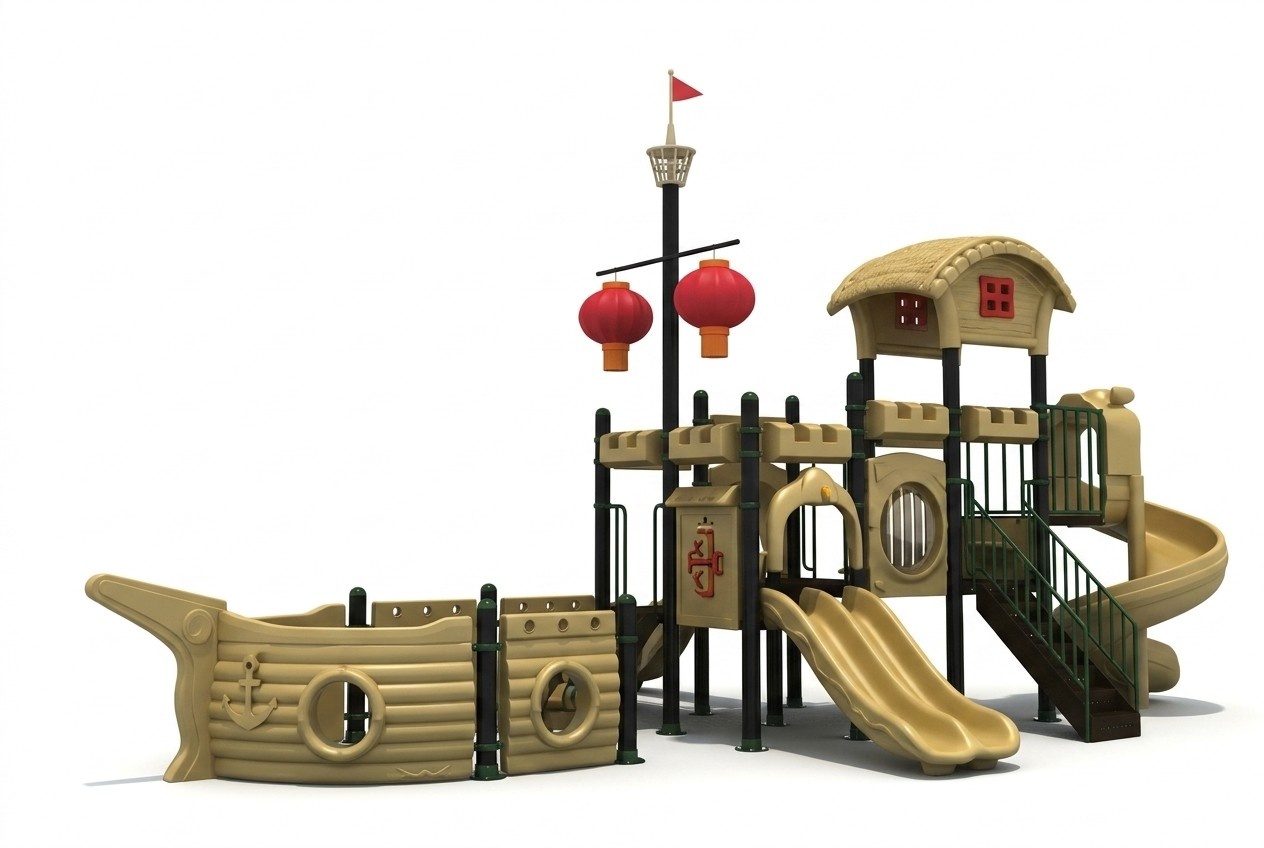 Plastic playground ship children entertainment for children outdoor playgrounds