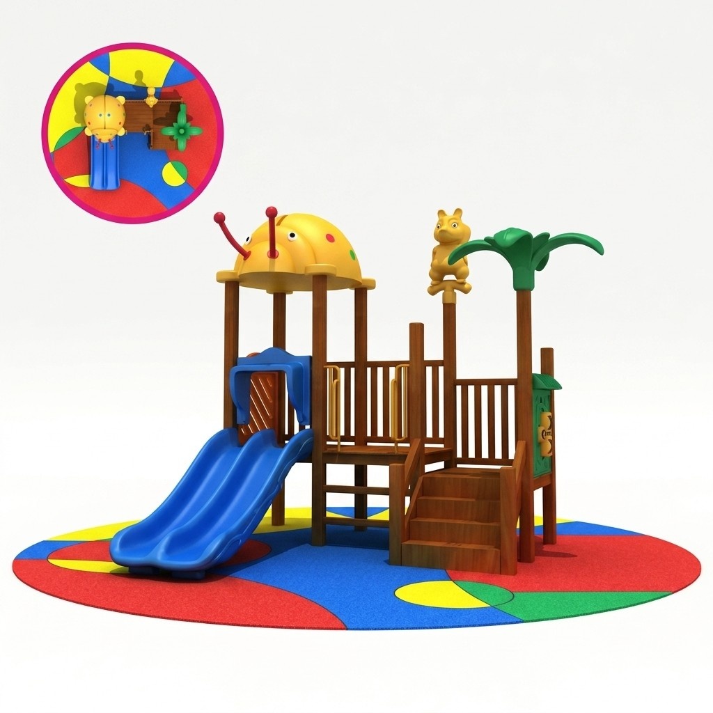 Play tower with slide Climbing tower Playhouse Playground Outdoor New