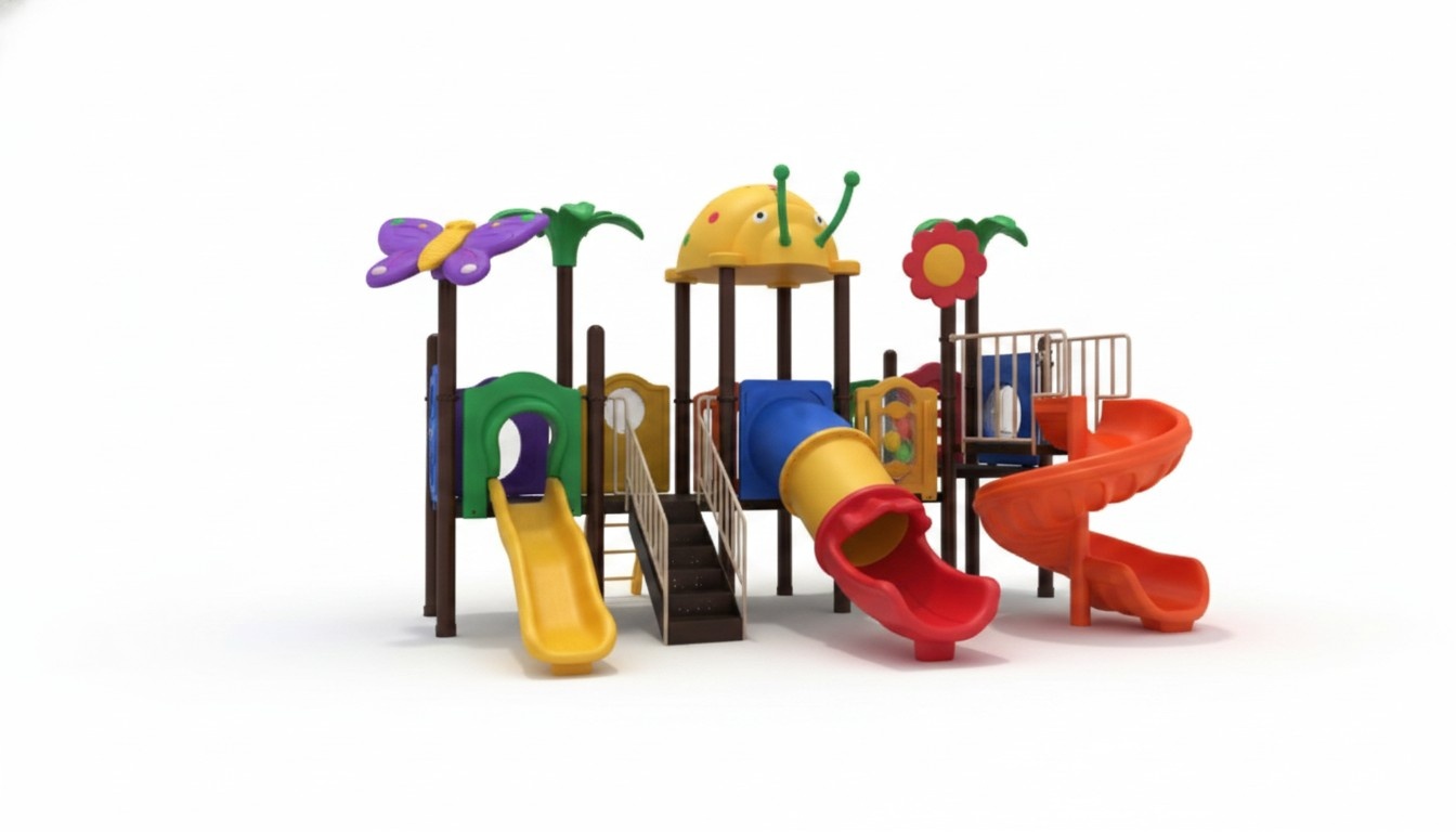 Play tower with slide Climbing tower Wooden tower Playhouse Playground New