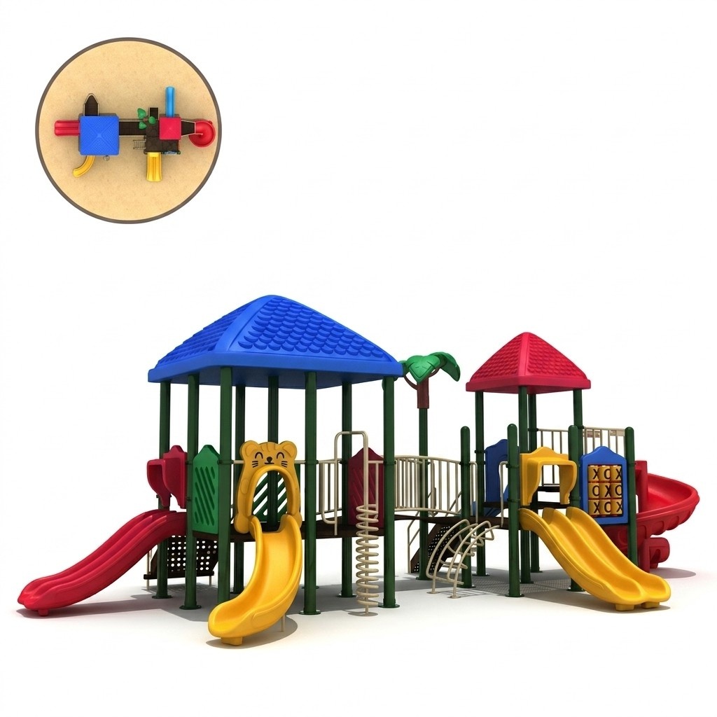 Play tower with slides Climbing tower Plastic garden playground