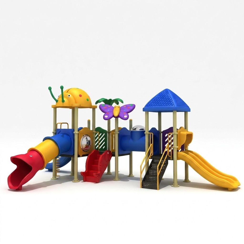 Play tower with slides Colourful plastic outdoor tower playground