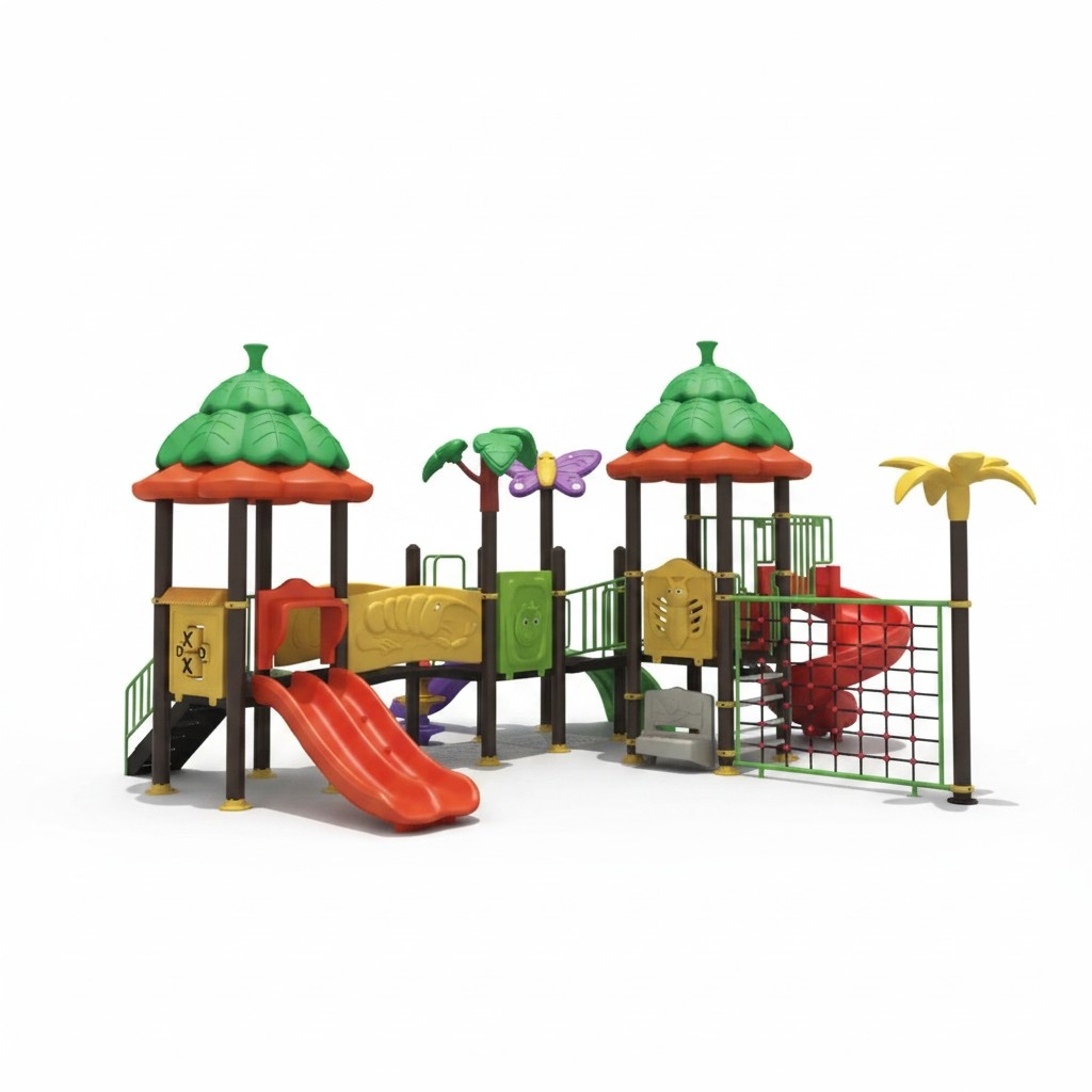Playground Children\'s outdoor garden play tower with slide Outdoor playgrounds
