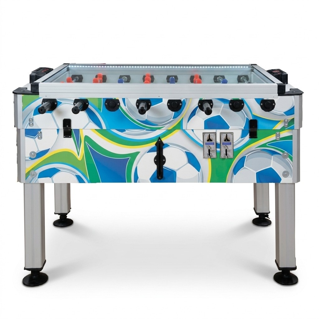 Table football, foosball table, kicker table, football table, kicker box.