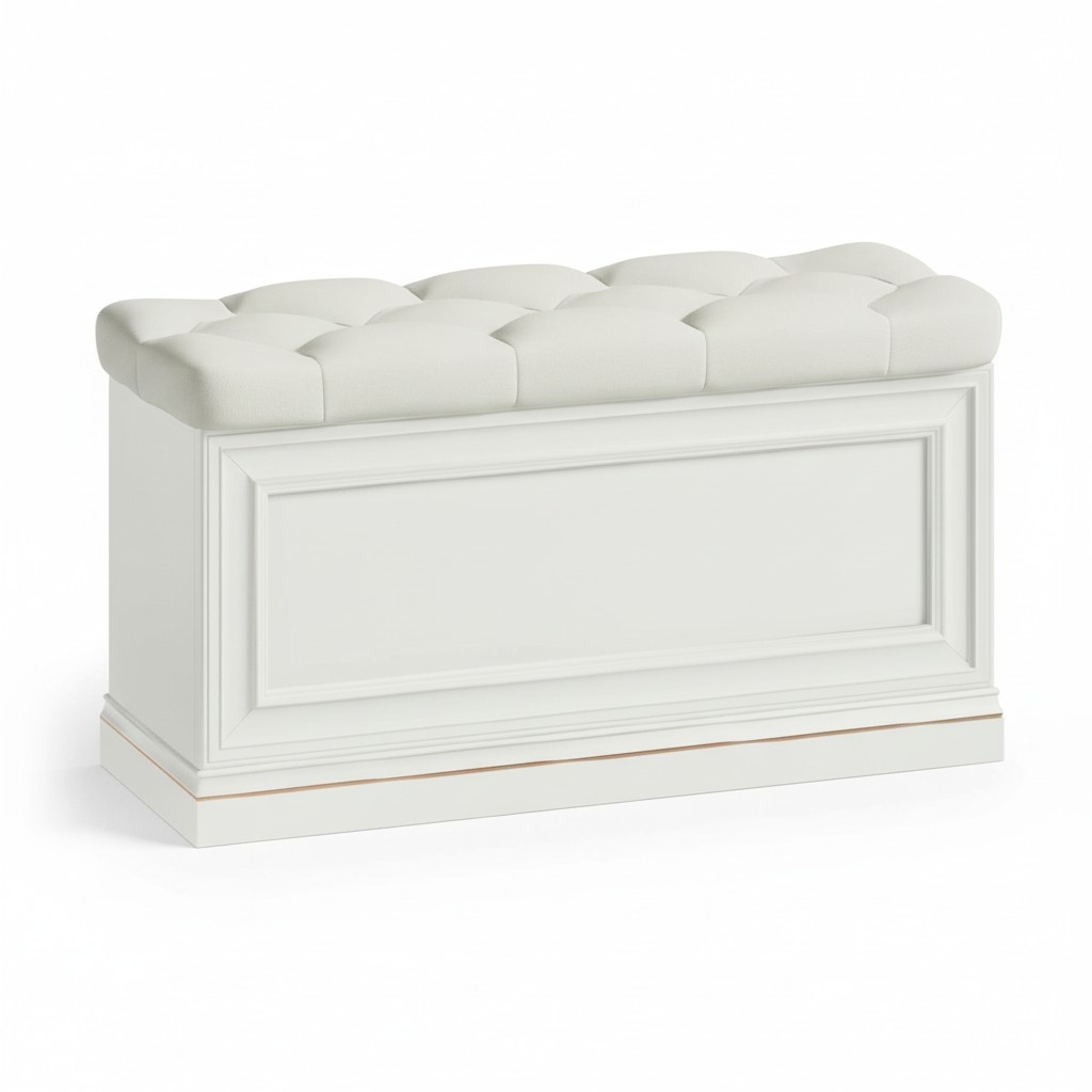 Puff Stool Bank Chest Genuine Leather Box Cabinet Walk-in Closet New