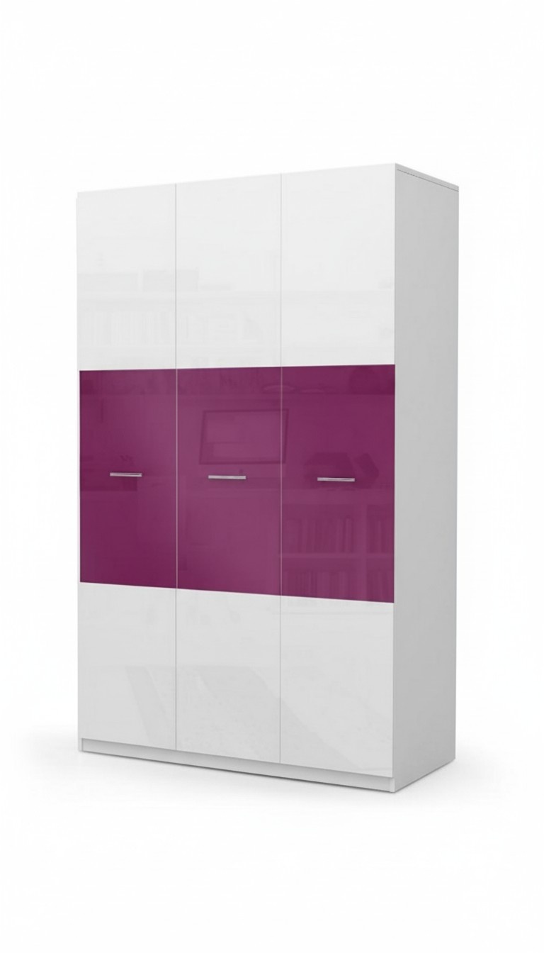 Purple closet cupboards wardrobe wood high gloss wardrobes children\'s room