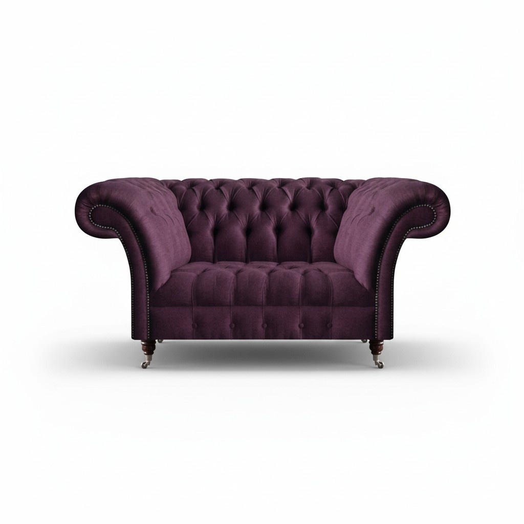 Lila Chesterfield Upholstered Sofa Living Room Designer Two-Seater Elegant Couch