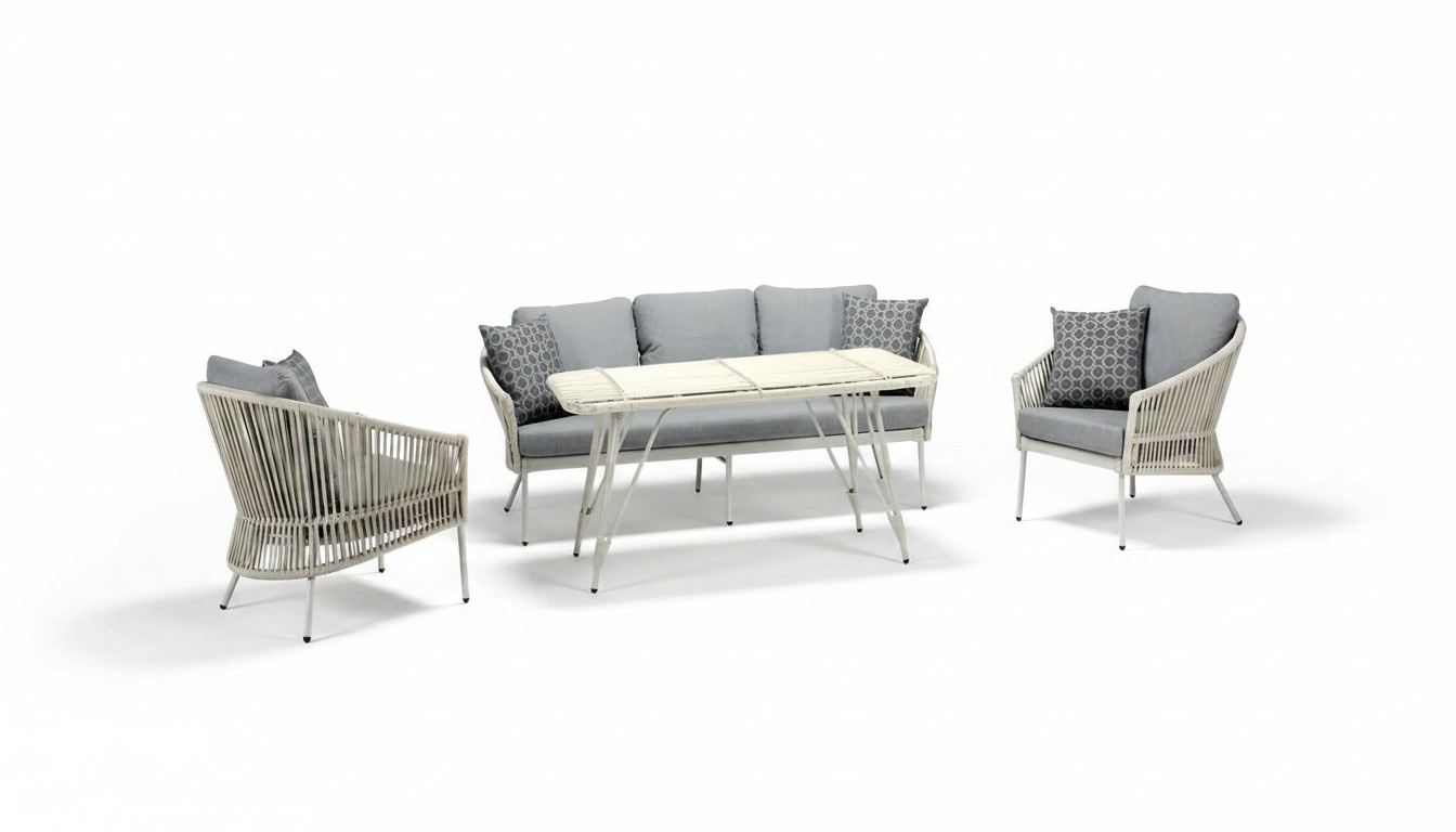 Rattan furniture sofa set garden furniture terrace set lounge balcony outdoor 4 pieces.
