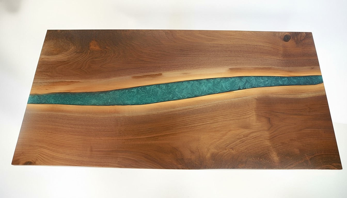 Real wood epoxy river table black water epoxy furniture solid