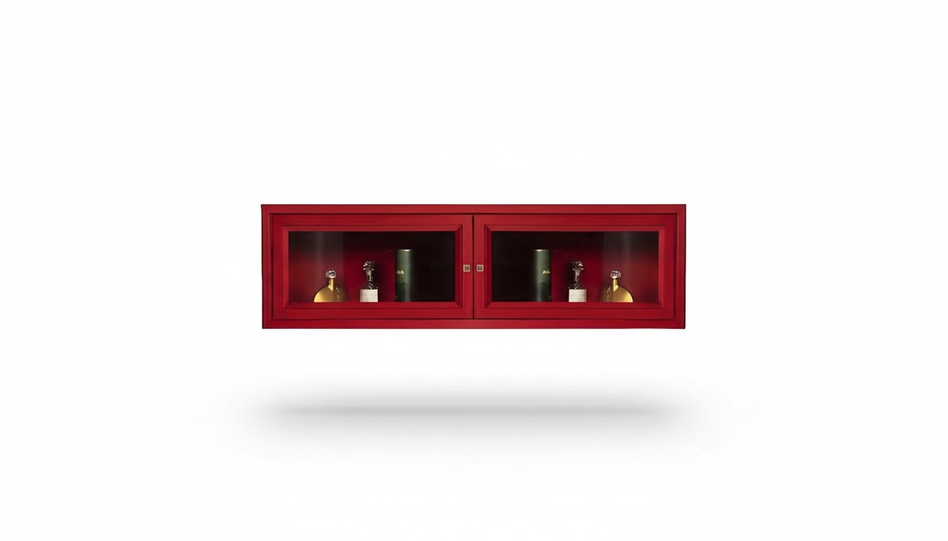Red shelf luxury wood high quality elegance designer Art Deco design furniture board