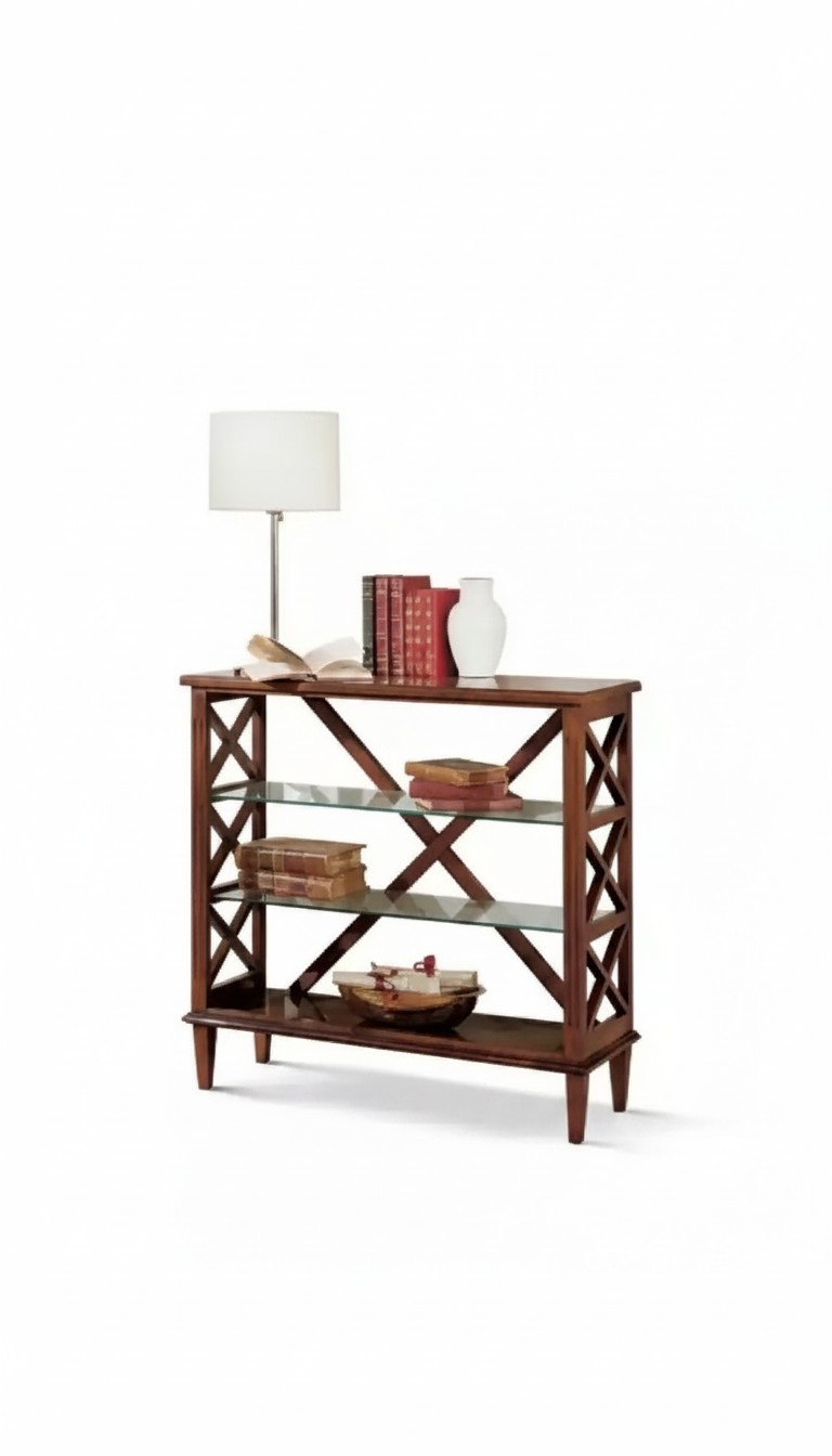 Shelf Bookcase Brown Bookshelf Classic Living Room Design