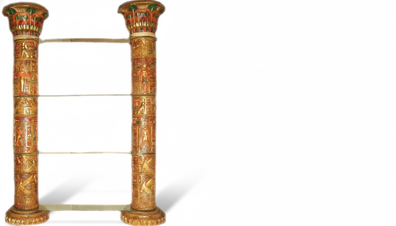 Shelf Glass Showcase Egyptian Shelves Showcases XXL Columns 240cm Column Egypt New