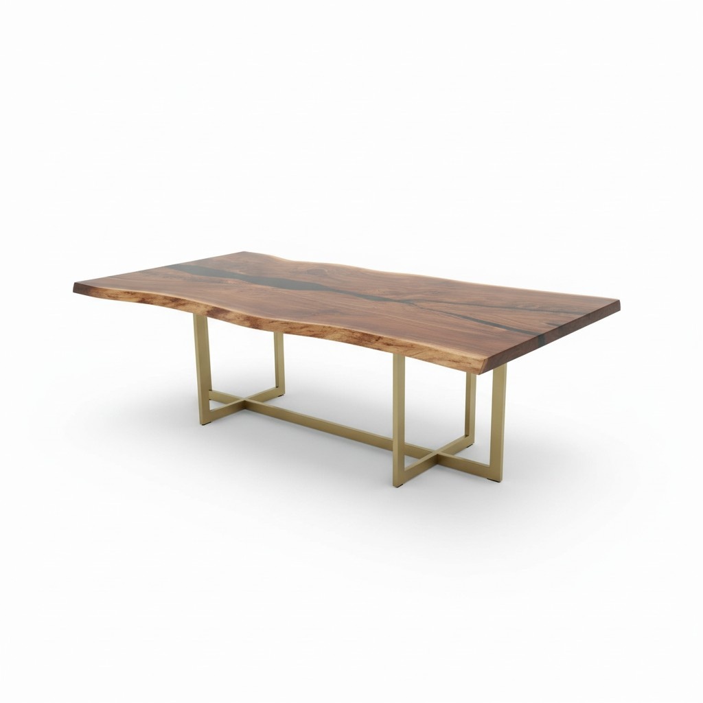 River Table Dining Table Solid Tables 240x100 Epoxy Resin Sea Waterfall