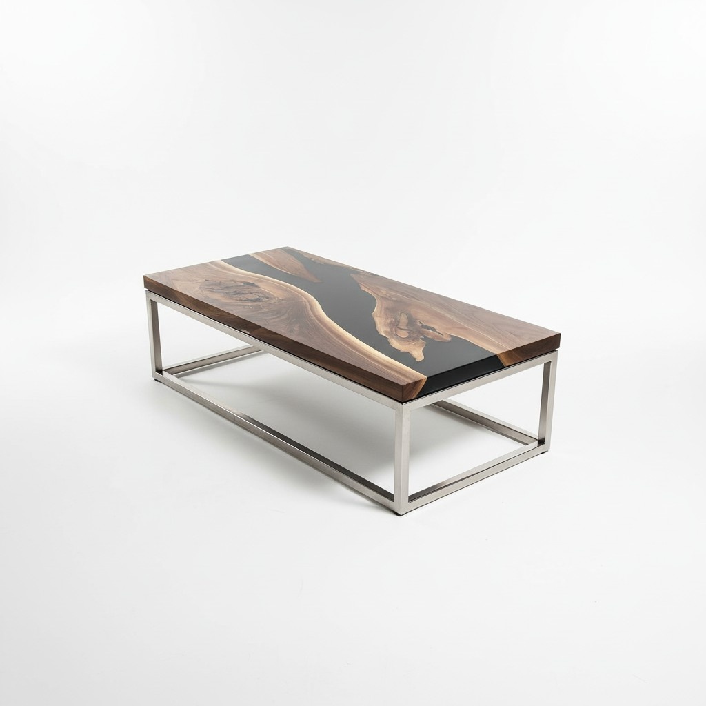 River Table Epoxy Resin Coffee Table Real Wood Solid Tables 120x60 River Table