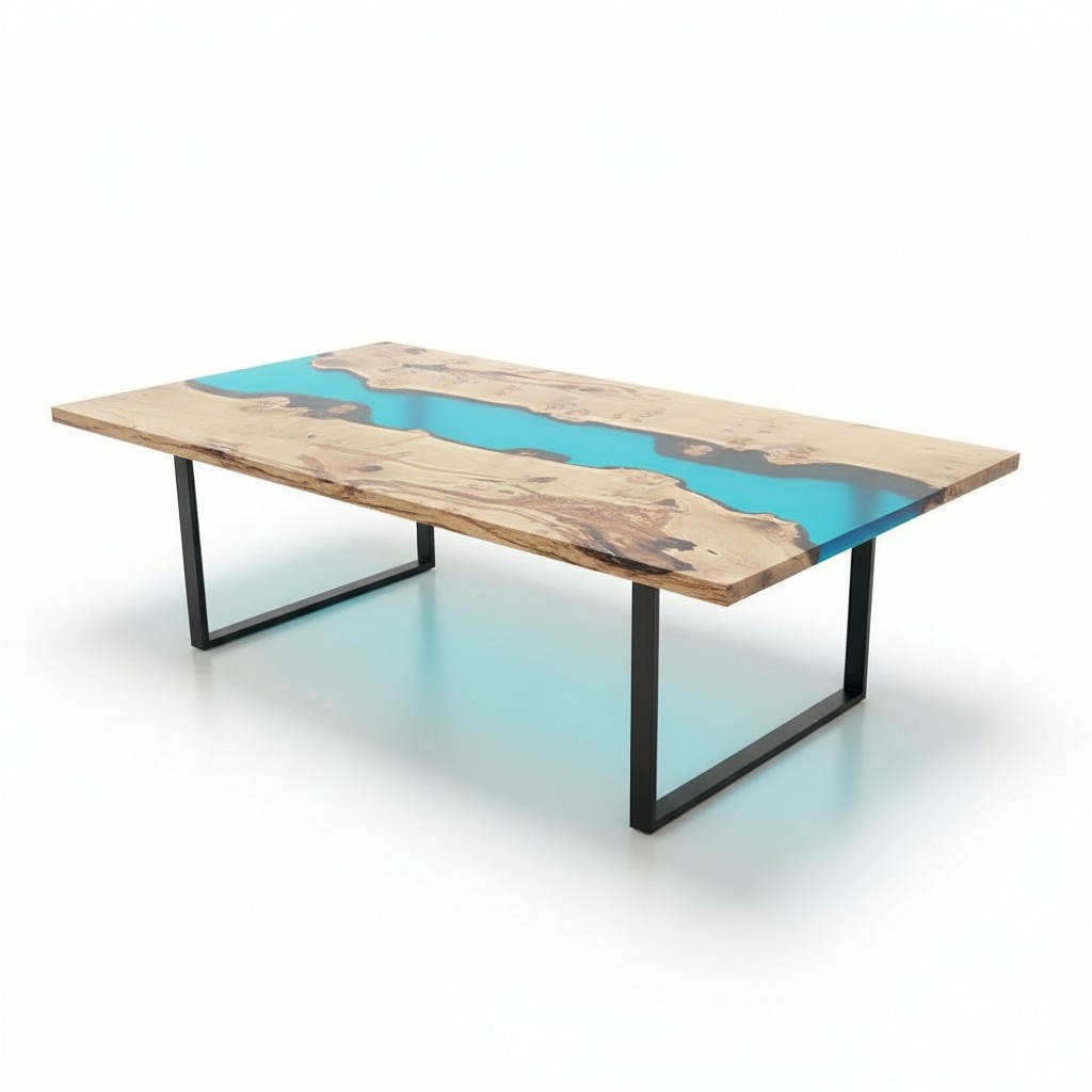River Tables Dining Table Design Table Modern Furniture 220x100 Epoxy Resin Ocean Sea