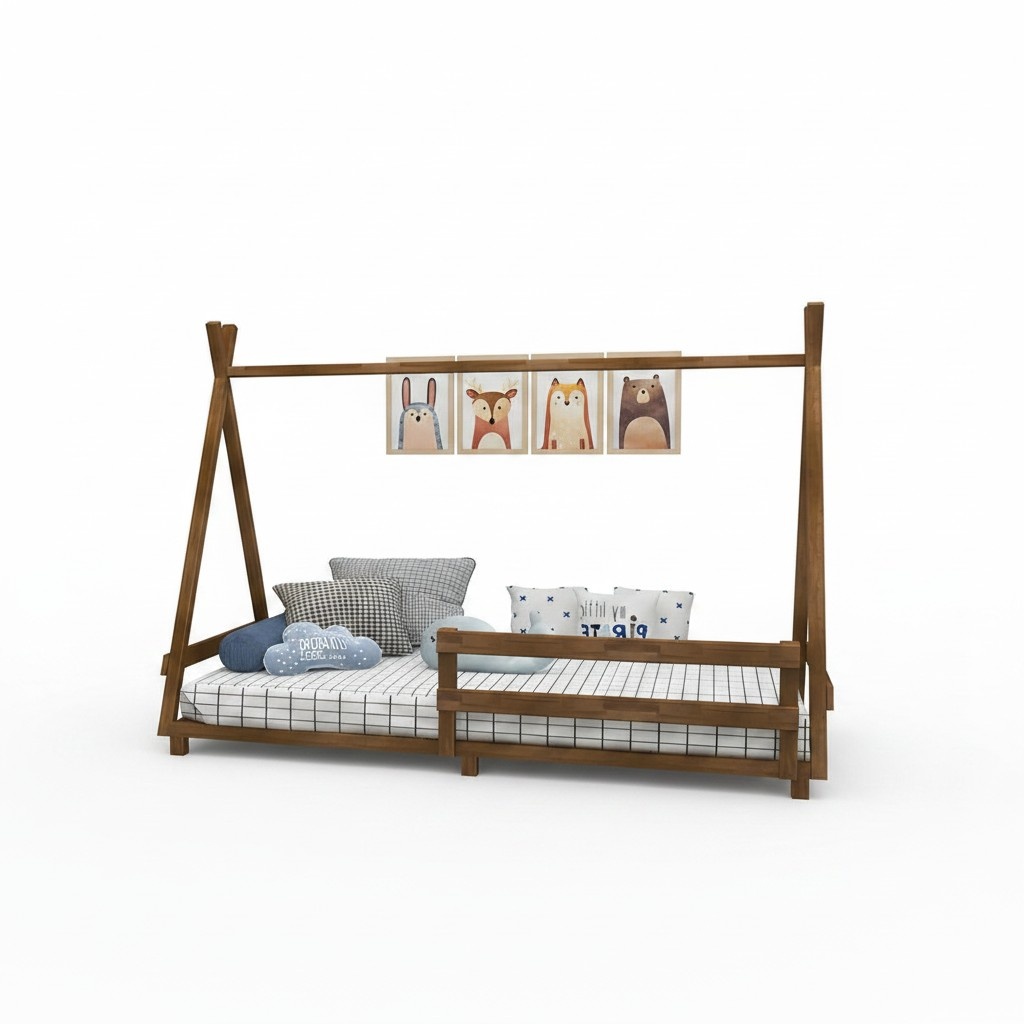Sturdy Brown Kids Room Bed Luxurious Bed Frame Large Beds