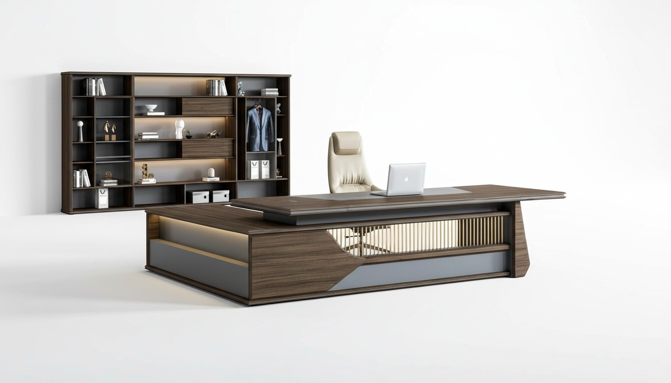 Robust corner desk designer office furniture wooden tables work table