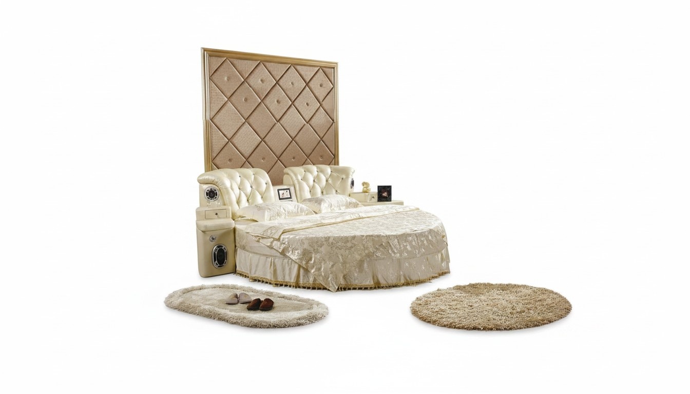 Round Bed Round Design Beds Double Luxury Hotel Frame Sleeping Room