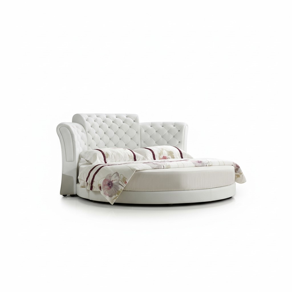 Round Bed Round Design Beds Leather Double Luxury Hotel Frame Sleep Room