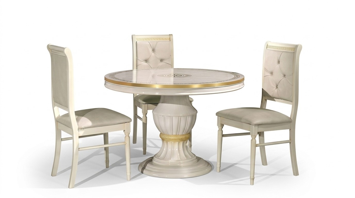 Round Dining Room Round Table Wood Tables Round Classic Baroque Furniture Wood New