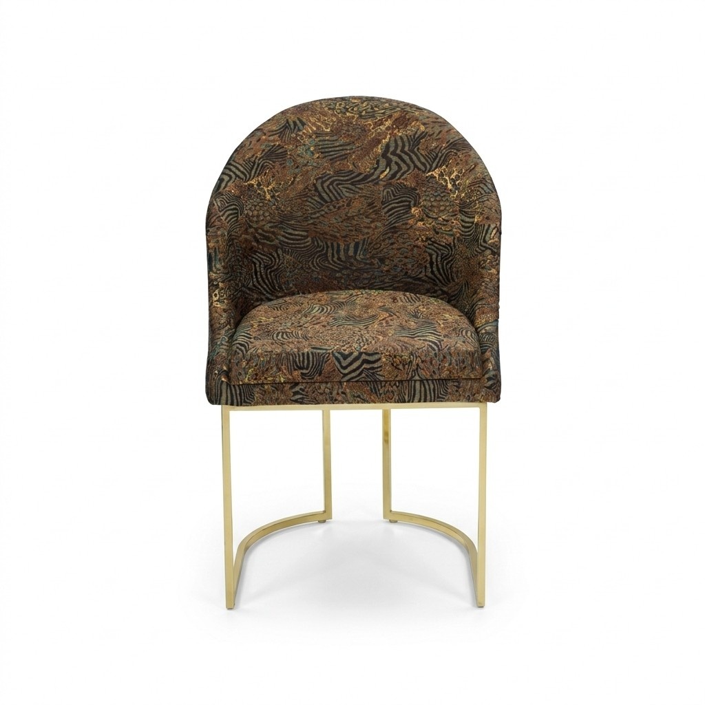 Round dining room stainless steel chair living room chairs luxury upholstered seater