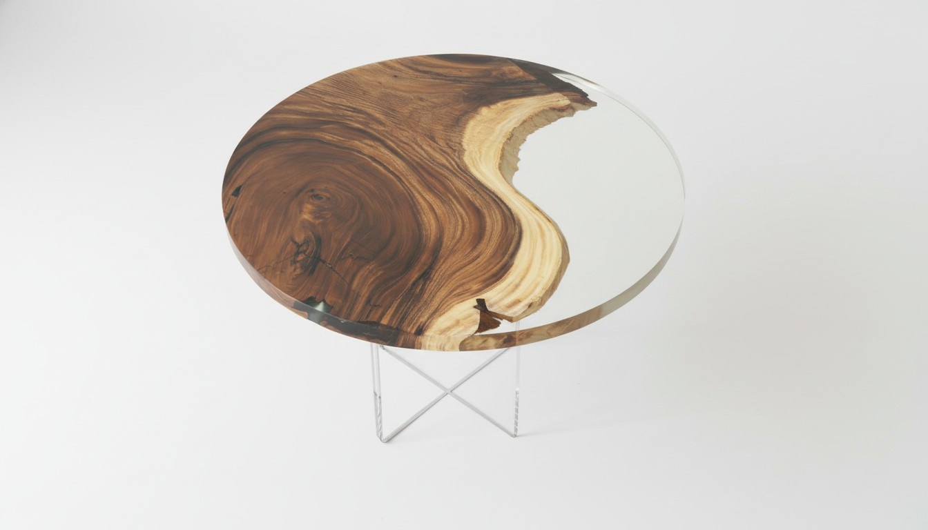 Round Dining Table Epoxy Resin Tables Meeting Table Conference Table Solid Wood