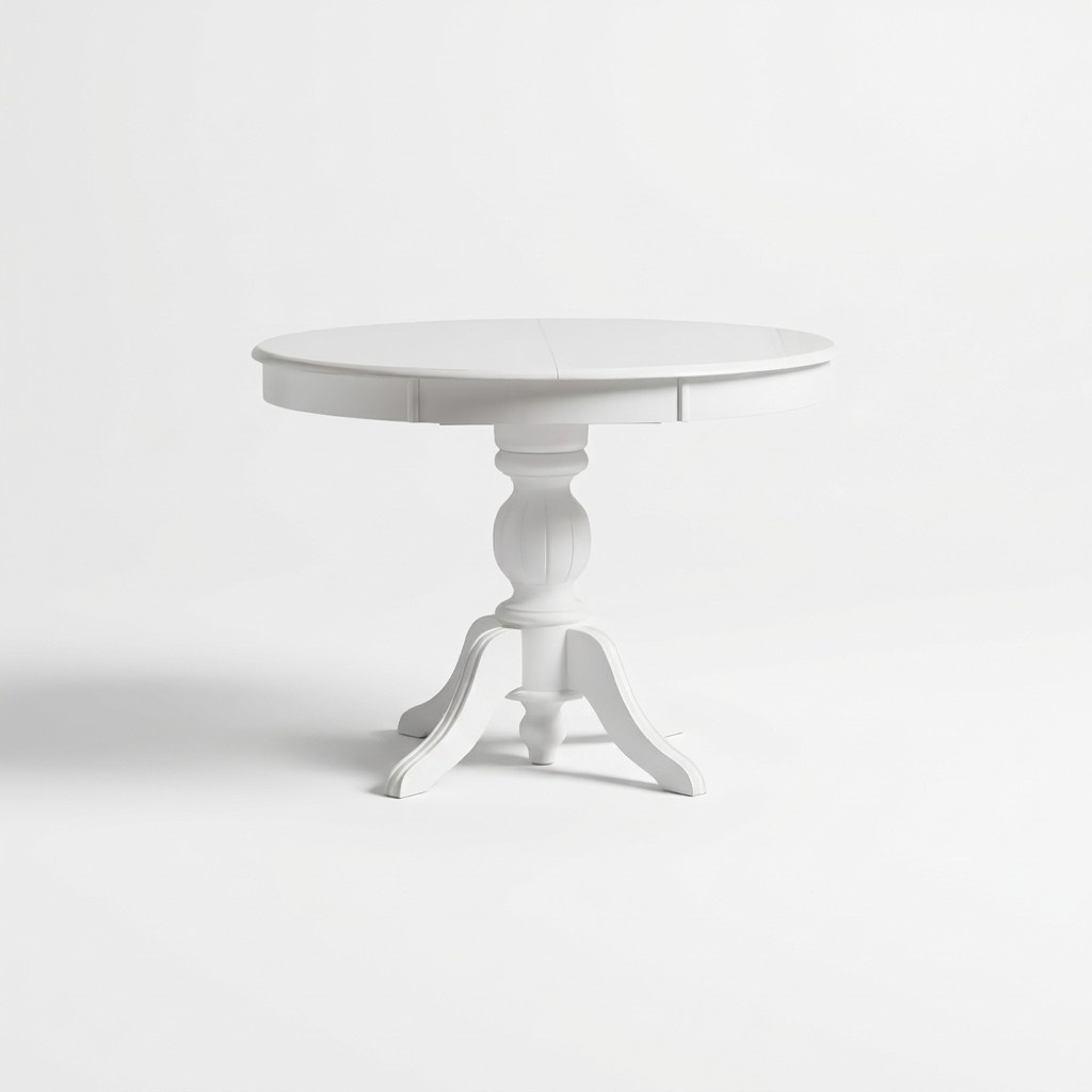 Round dining table Extendable dining room table Wooden table White