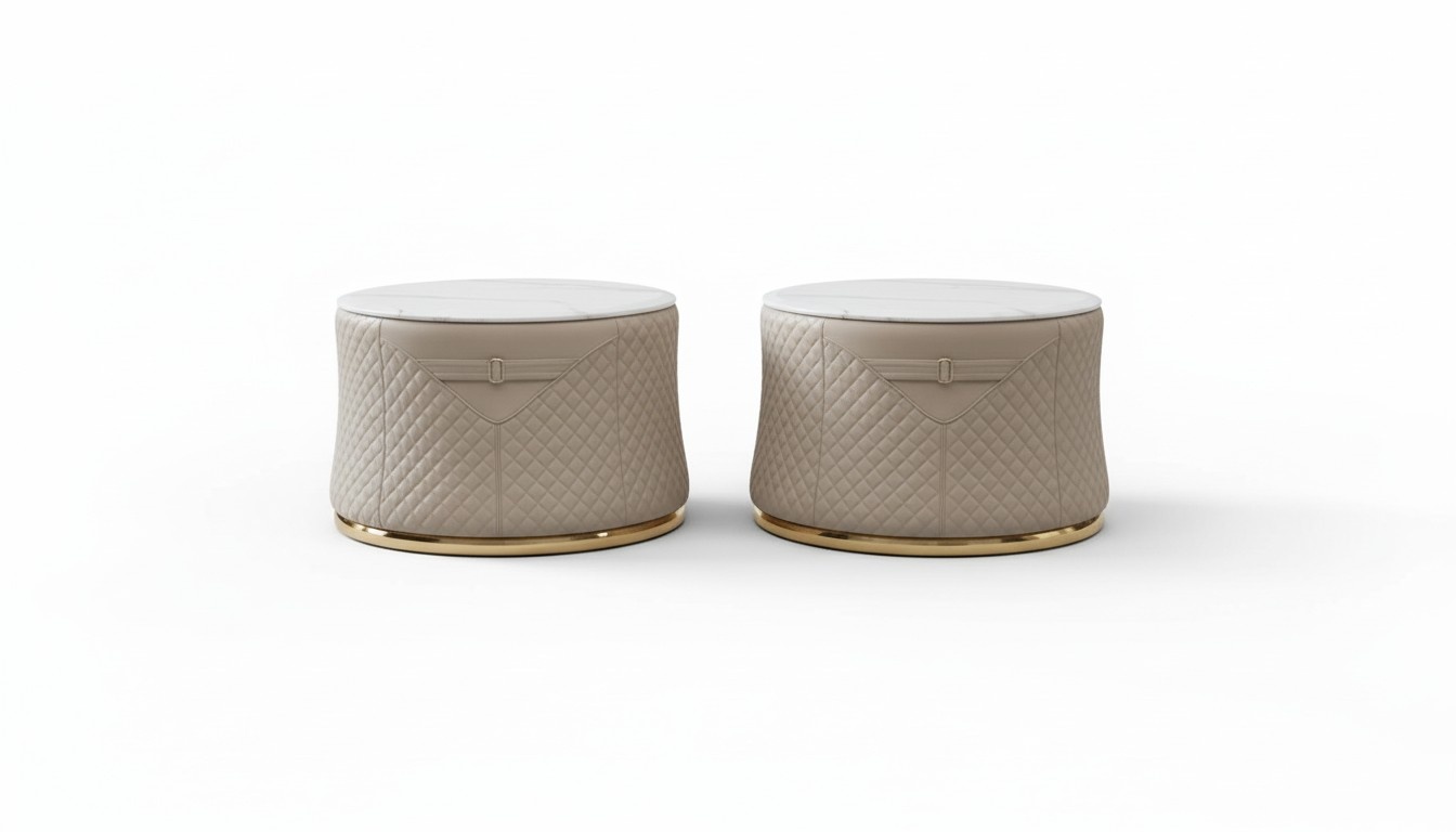 Round Set 2x Coffee Table Side Table Designer Living Room Tables New