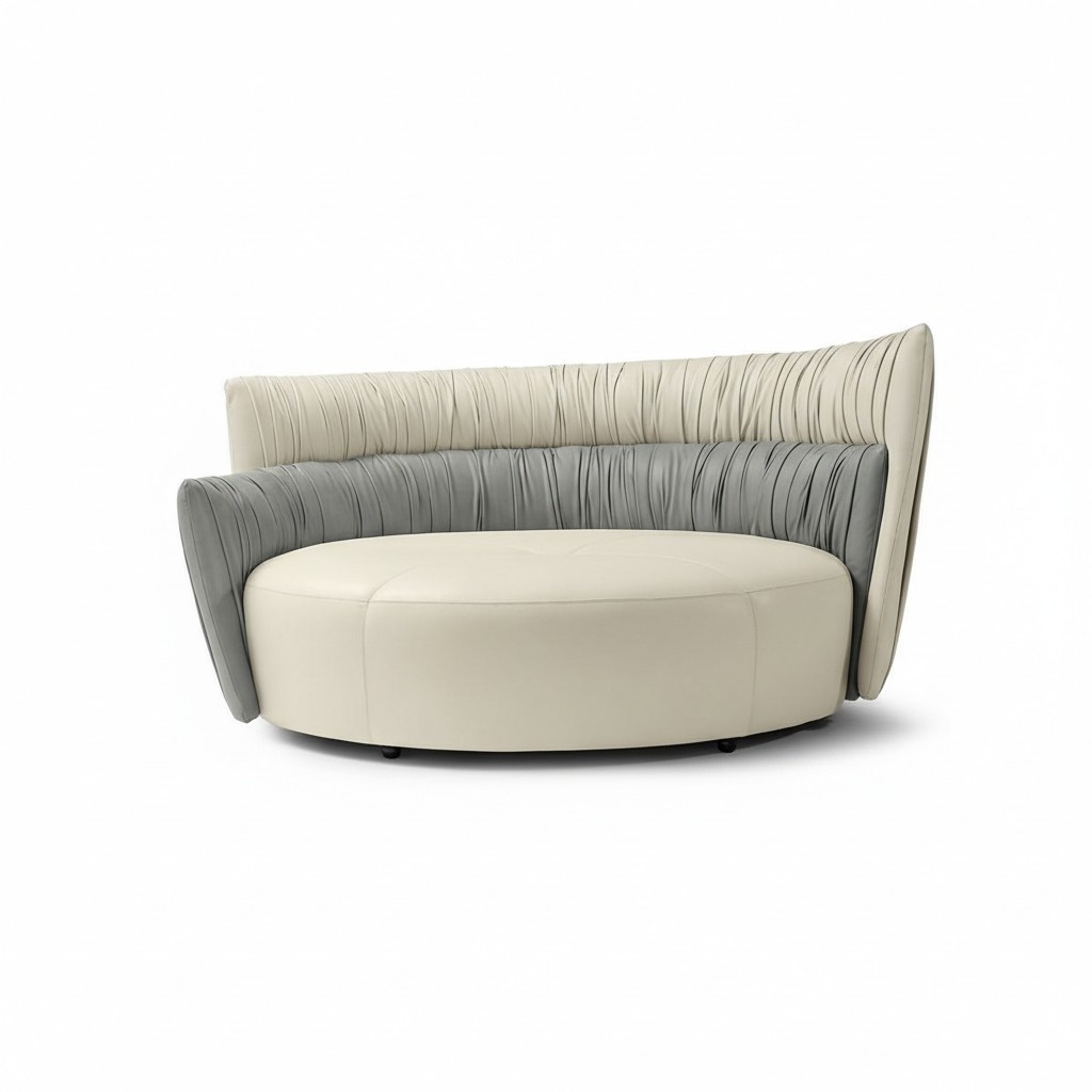 Round sofa two seater sofa 2 seat design sofas upholstery Prianera seat leather couch