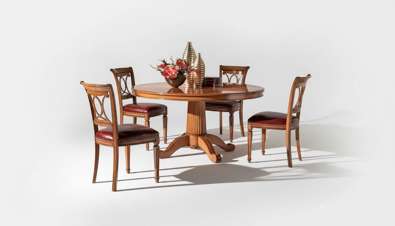 Round tables Furniture Antique style dining table Italian dining tables Wooden tables