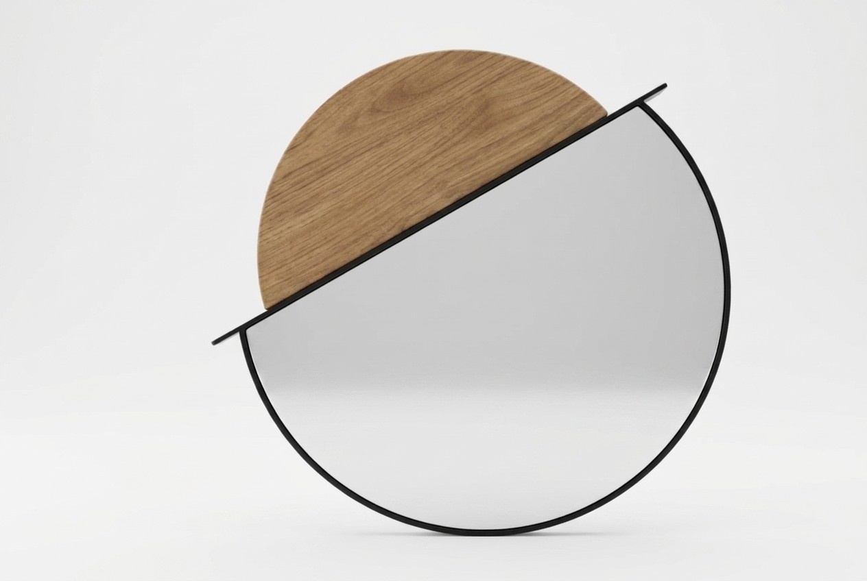 Round wall mirror in a modern style – versatile and elegant mirror.