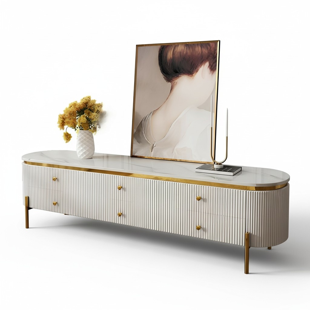 Design Sideboard TV Wall High Gloss Low Board Luxury Dresser Cabinet Premium