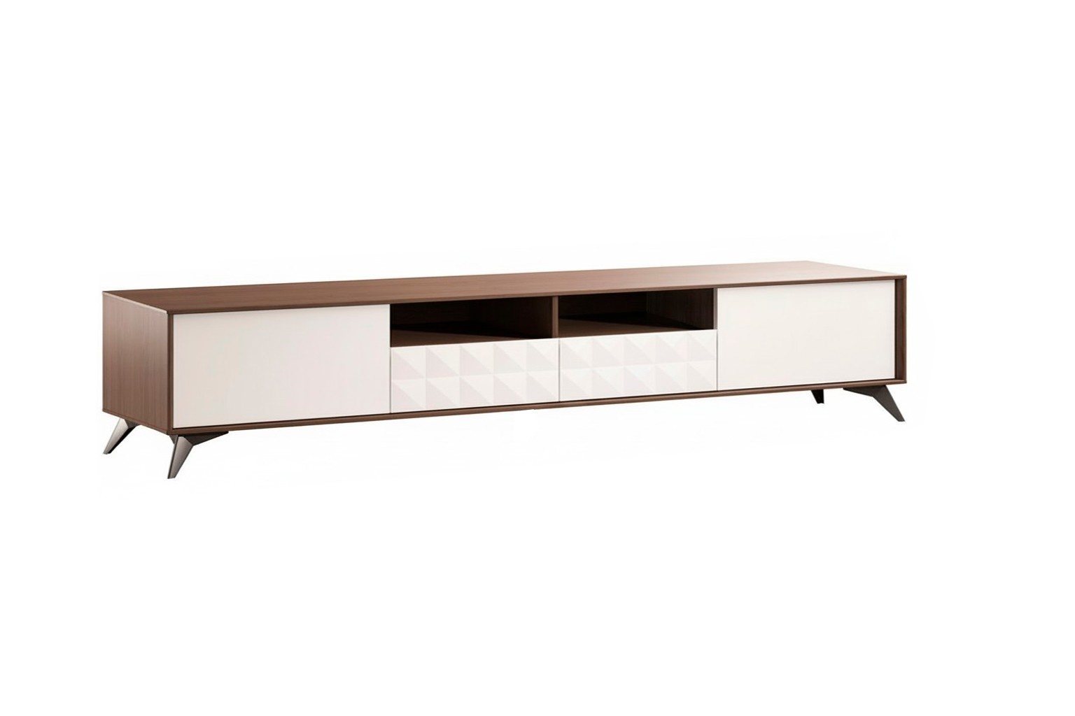 Modern style made of real wooden TV lowboard with sliding drawers & shelves