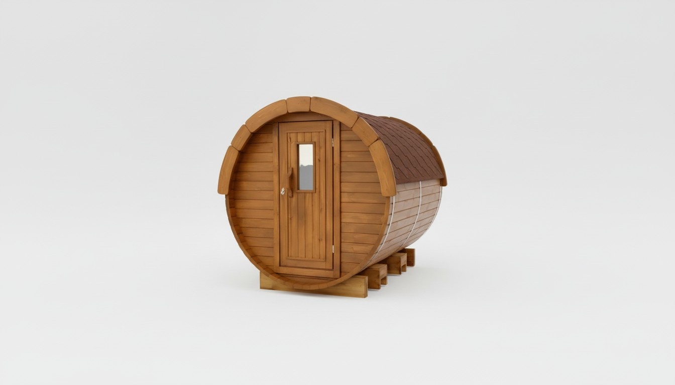 Sauna barrel sauna garden house 46mm wall thickness with shingles for 4-6 people