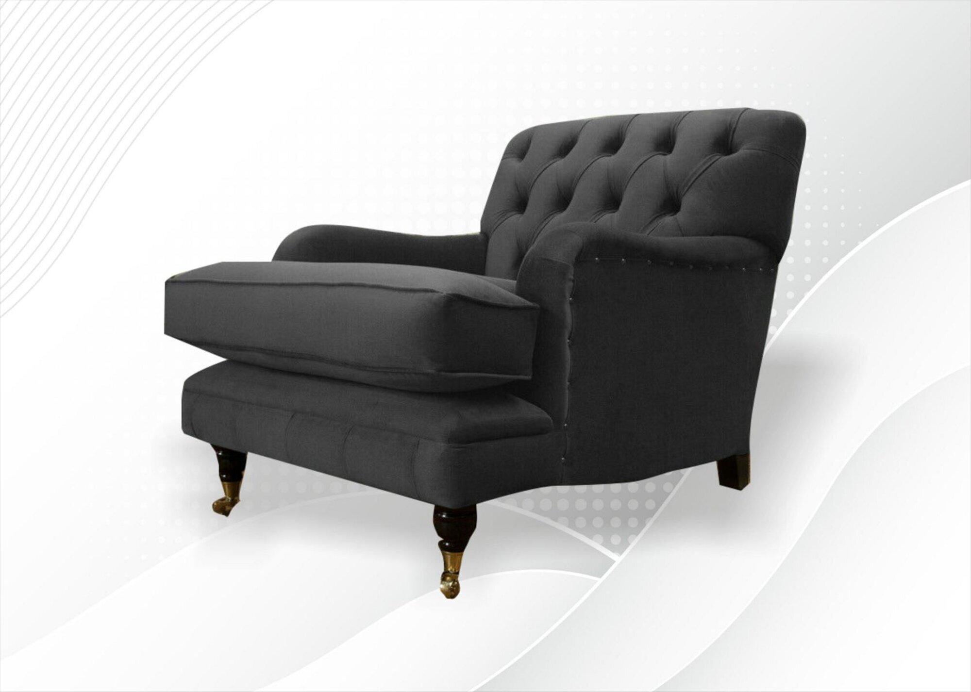 Black Design Hotel Lounge Club Armchair Upholstered Chairs Living Room Modern Furniture