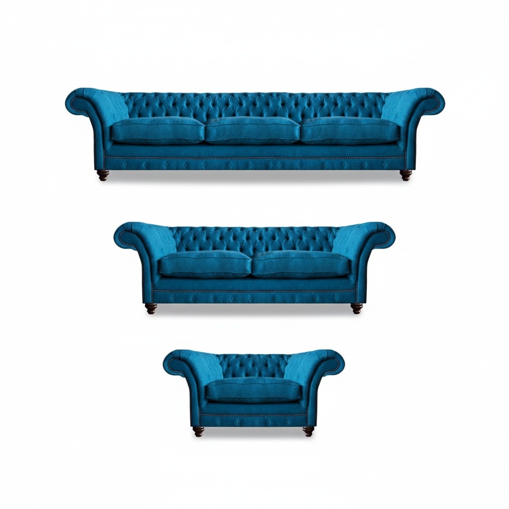 Seat furniture set 3-piece sofa set upholstered furniture Chesterfield