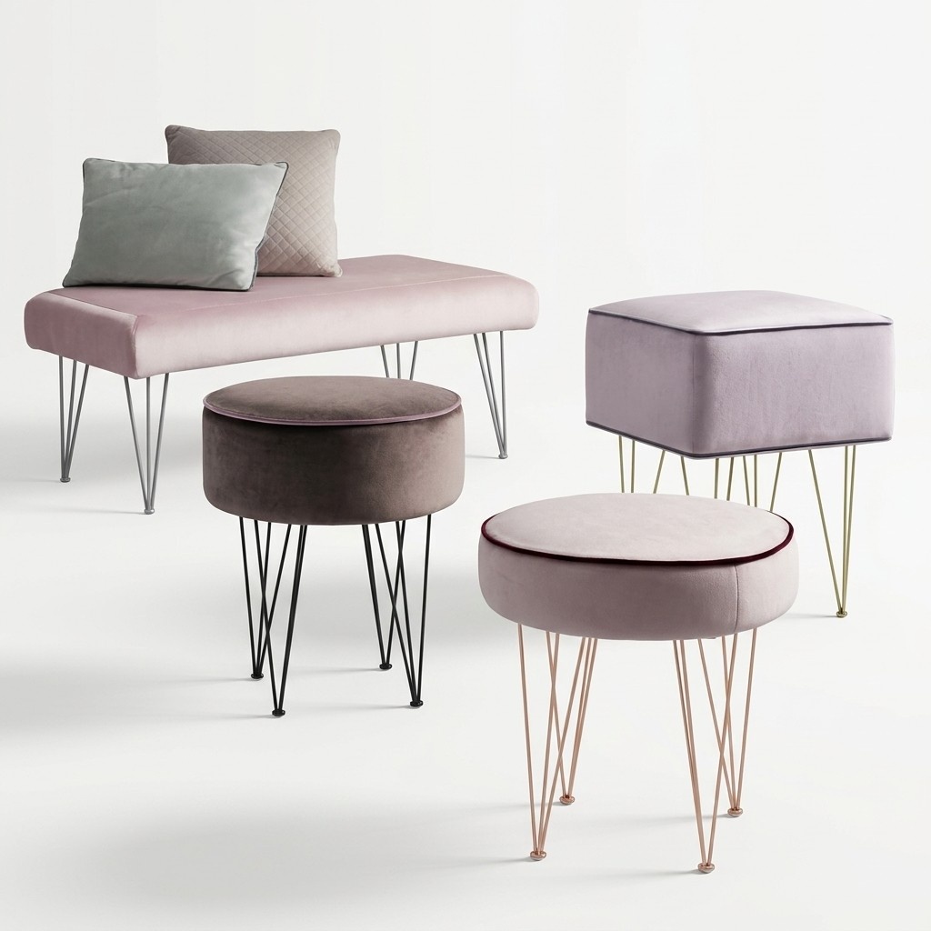 Stool Ottoman Stool Seat Side Footstool Round Stool Upholstered Stool New