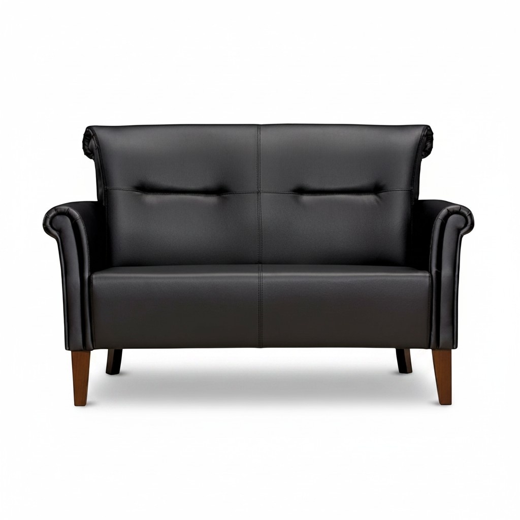 Seating furniture 2-seater armchair black leather sofas couch office furniture sofas