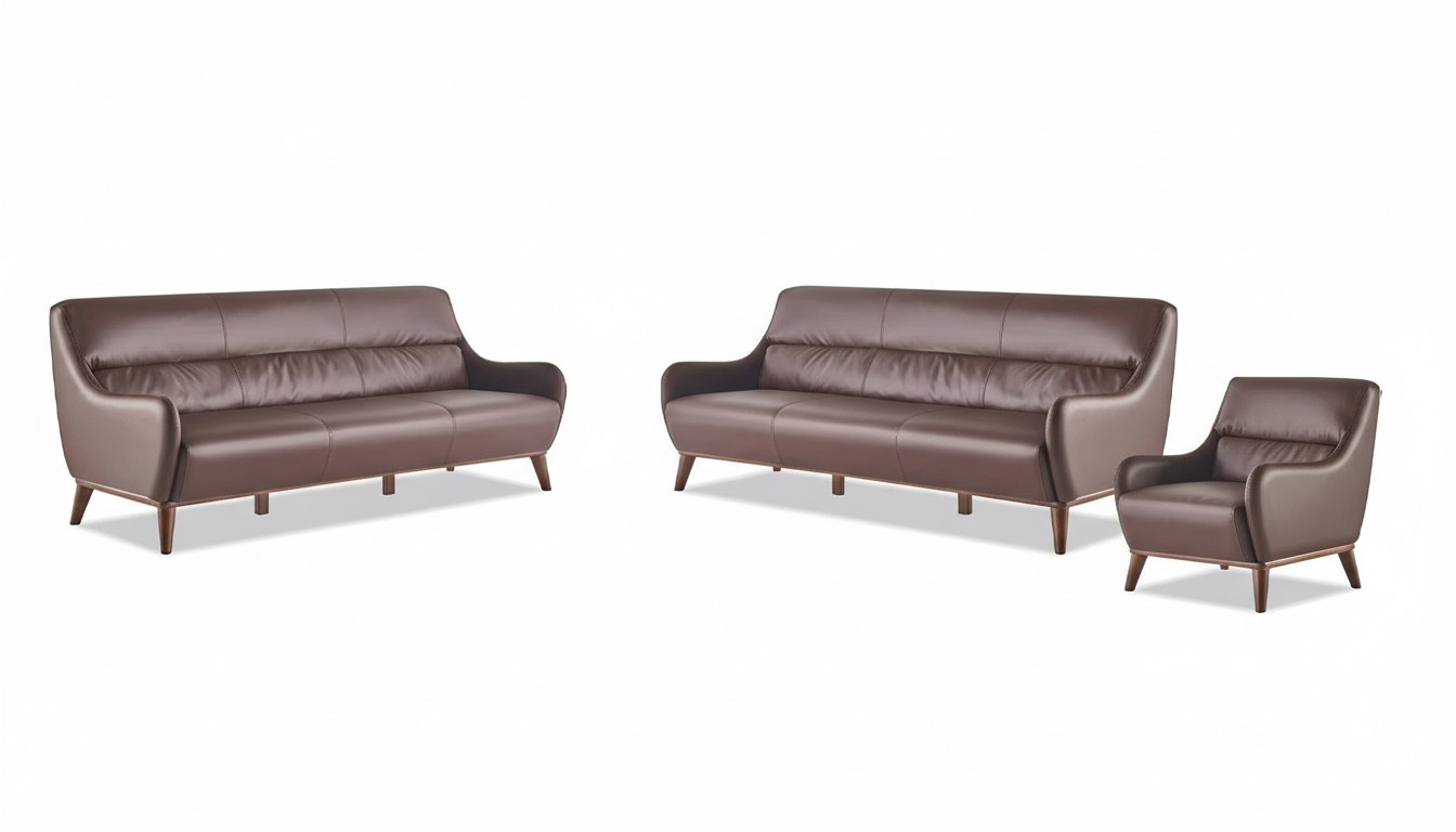 Seating furniture 3-seater armchair brown leather sofas couch armchair classic