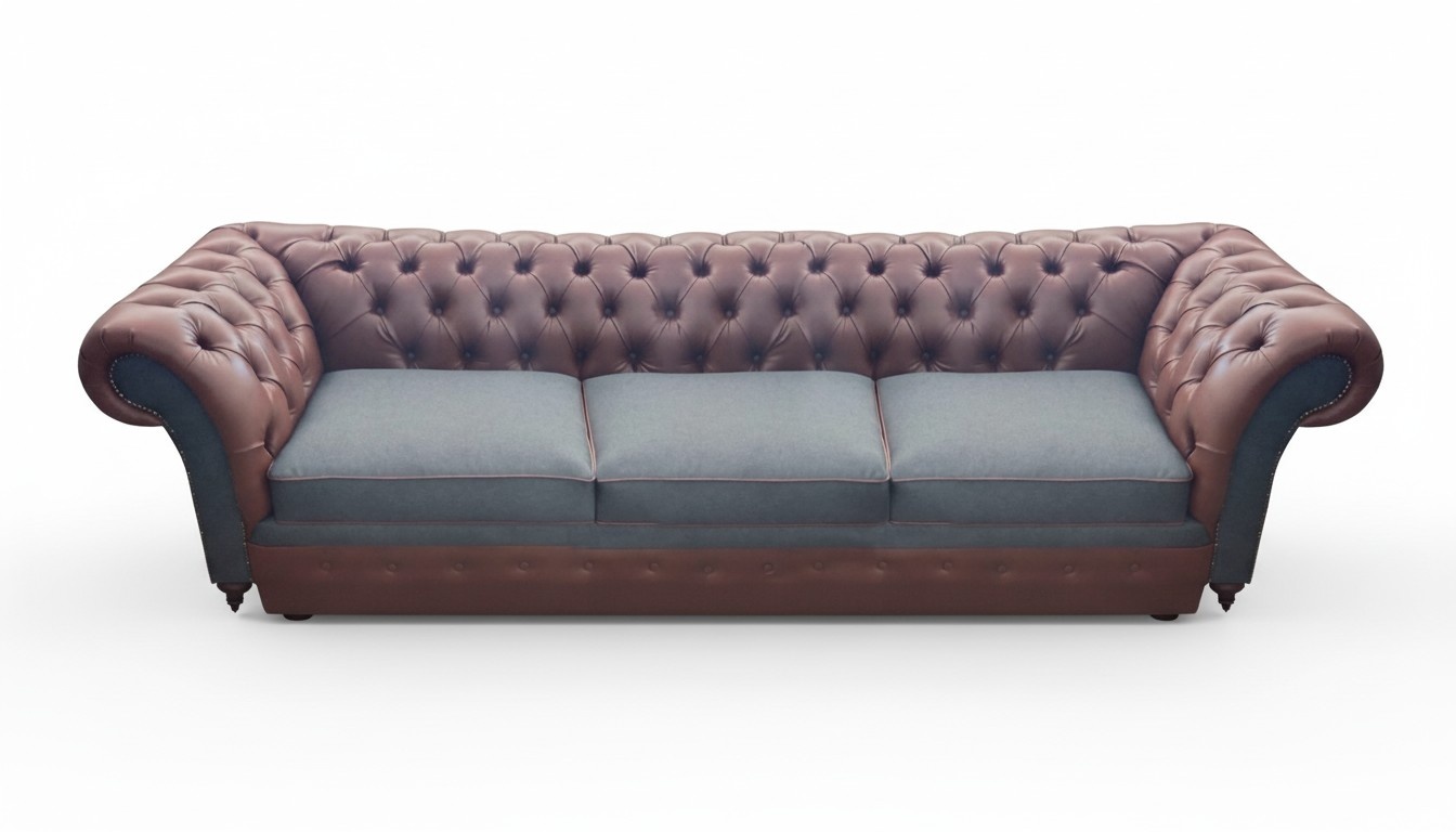 Seating furniture living room Chesterfield leather sofa couch three-seater furnishings new