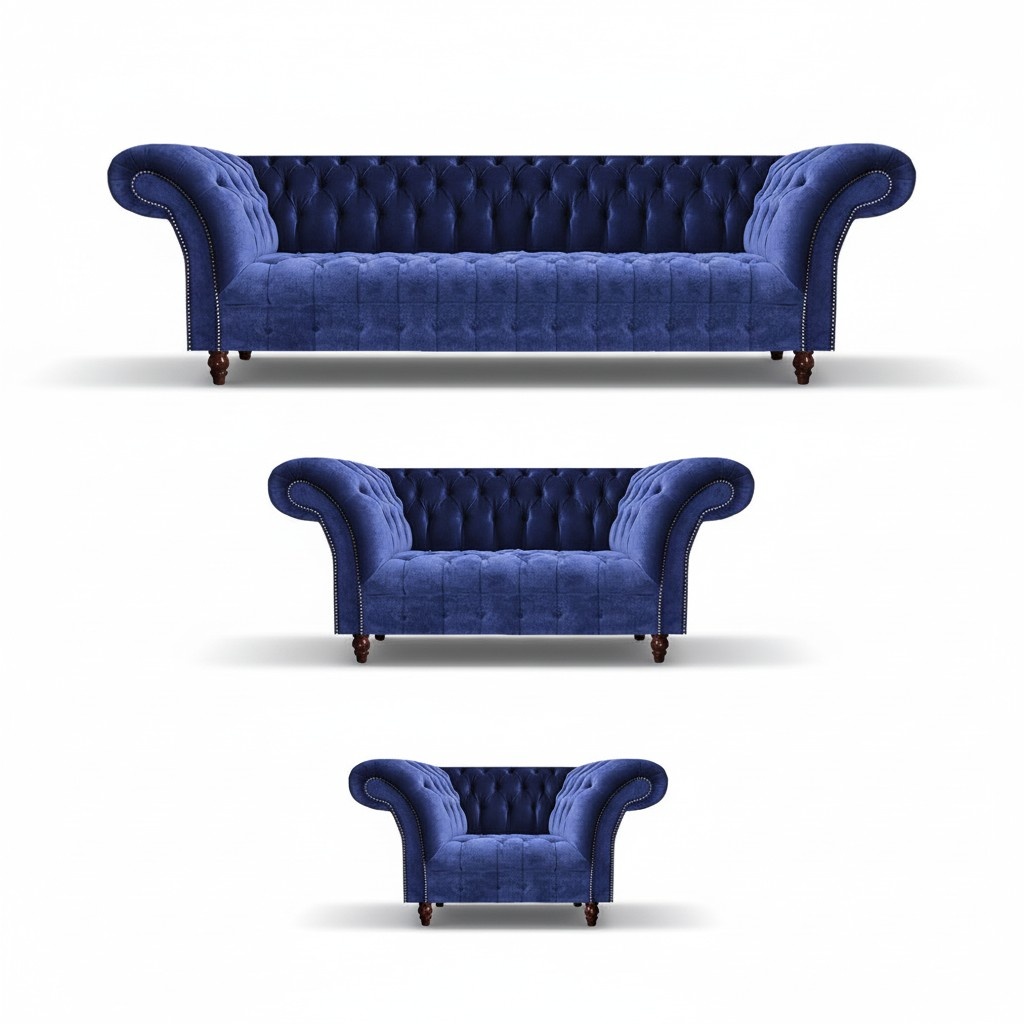 Seating group furniture upholstered furniture sofa set 4+2+1 seater Chesterfield furniture